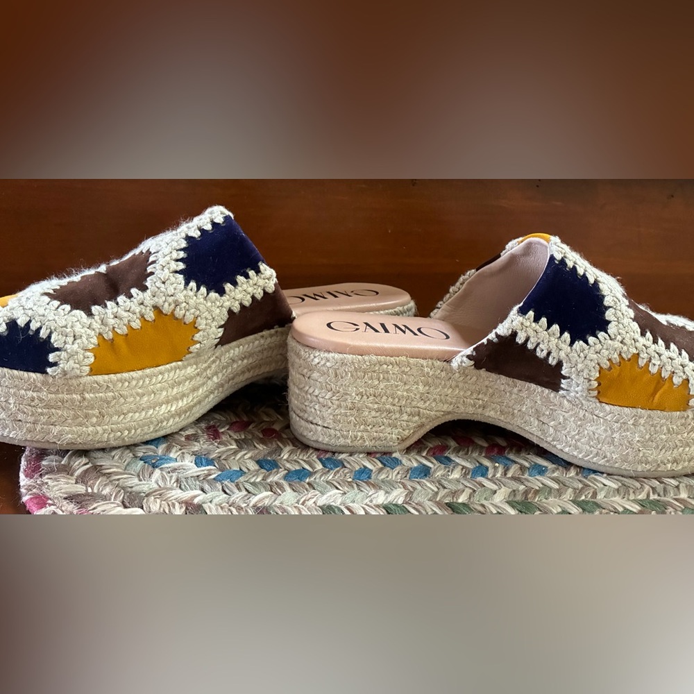 Gaimo Patchwork Suede Espadrille Clogs Women’s size EU37 US6.5 Made in Spain - Picture 9 of 16